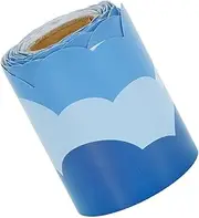 HOMSFOU 1Roll Cloud Shaped Bulletin Board Border Decal of Removable Trim Stickers for Classroom Office and Crafts Cuttable Decorative Accessory with Bright Patterns and Smooth