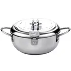 Japanese Tempura Deep Frying Pot Fry Pan With Thermometer Kitchen Fryer Cooker