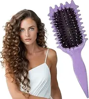 Curly Hair Brush, 2024 Newest Boar Bristle Detangling Brush for Styling, Less Pulling, Soft Curl Hair Brush for Combing Detangling Brush for Men Women Girls (Purple)