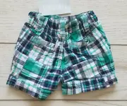 NWT Gymboree Baby Boys Patchwork Plaid Dress Shorts - 0-3 MONTHS - 100% COTTON