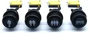 Arcity 4 Pcs Arcade Game Player Start Push Button 1P 2P 3P 4P Player Happ Style Standard American Type with Microswitch Jamma MAME Machine Console Parts Black White New