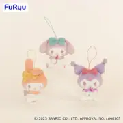 Sanrio My Melody Kuromi cosmetic mascot Plush Set of 3 Furyu (100% authentic)