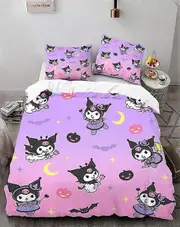 o1606 Cartoo-n Bunn-y 3-Piece Bed- Set Warm- and- Comfort Kawaii Bedd-ing Set C-ute Soft Microfib-er Bedc-loths for -Boys Girls Kids (1 Duvet Cover -&