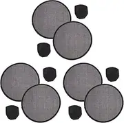 DOITOOL 6 Pieces Round Folding Fans Handheld Portable Foldable Fan 9.8 Inch Retro Classic Round Fan for Summer Wedding Party Favors - Black