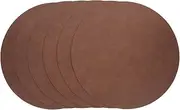 NAMOARLY Elegant 6-Piece Place Mat Set 15 Inch Round Washable Placemats Brown Washed Leather Pattern Non Slip for Kitchen Tables