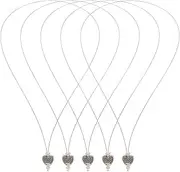 EMSea 10pcs Rings Loop Threader Hair Extensions Pulling Tool Hair Extension Loop Needle Pulling Hook Tool 21cm Heart Shape for Hair and Feather Extensions