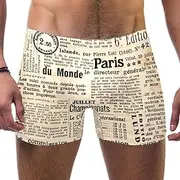 [VBFOFBV] Men's Printed Jammer Swimsuit Swim Shorts, Paris Famous Buildings Vintage