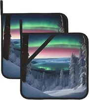 Aurora Potholders BBQ Pot Holders for Heat Resistant Potholder, Hot Pads,Cooking Baking(2-Pack)