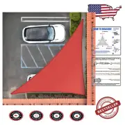 Customizable Red Triangle Sun Shade Sail - 95% UV Blockage, 3-