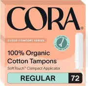 Cora Organic Applicator Tampons | Regular Absorbency 100% Organic Cotton COS004
