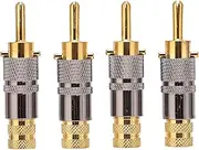 Speaker Cable Banana Plugs 24K Gold Plated Professional Audio Connectors Secure Fast Flexible Connection for Sound Systems Brass Material 4PCS Set