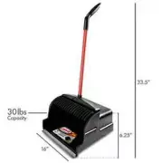 Libman Upright Dustpan 4-Pack 16" Heavy-Duty in Red/Black w/ Long Steel Handle