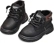 [SEAUR] Toddler Boys Girls Ankle Boots Side Zip Lace Up Boots Little Kids Combat Boots Fall Winter Booties Outdoor Hiking Boots