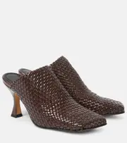 [Souliers Martinez] Souliers Martinez Jacinta woven leather mules AU 7 brown