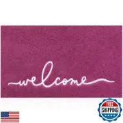 MWAZZLL Purple Door Mat Anti Slip Welcome Mats for Front Door Durable Easy to