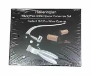 Holleringlan Rabbit Wine Bottle Opener Corkscrew Set Foil Cutter Sealed Box