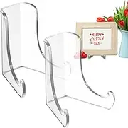Clear Easel Stand for Display | 2X Transparent Decorative Stable Frame Holder,Stable Picture Drawing Display, Photo Artwork Home Decoration for Home, Workplace, Desk