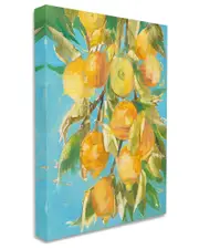 Stupell Industries Ripe Lemon Tree Distortion Yellow Blue Green Stretched Canvas Wall Art by Third and Wall