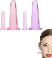 4 Piece Cupping Head, Therapy Set for Face, Facial Cupping Therapy, Double Chin Reduction, Facial Cupping Head Sets, Anti Cellulite Silicone