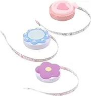 HORIALENCE 3Pcs Retractable Mini Tape Measure Cute Double Sided Body Measurement Tool for Sewing Portable and Lightweight for Home School and Tailoring Projects Includes