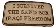 I SURVIVED THE SAND BOX IRAQI FREEDOM PATCH OIF VETERAN DESERT TAN