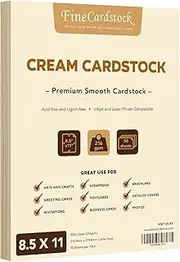 Cream Thick Paper Cardstock - for Brochure, Invitations, Stationary Printing | 80 lb Card Stock | 8.5 x 11 inch | Heavy Weight Cover Stock (216 gsm) 98 Brightness | 8 1/2 x 11 | 50 Sheets Per Pack