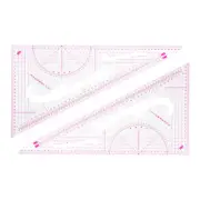 2pcs Styling Sewing Curve Ruler, 20.5x11cm Clear Sewing Pattern Making Ruler