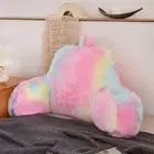 A Nice Night Faux Fur Reading Pillow Bed Wedge Large Adult Children Backrest ...