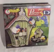 Puzz3D Birdhouse Puzzle, Emits Bird's Song by Wrebbit 229 Pieces New, Sealed