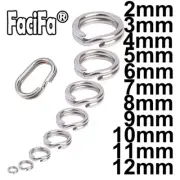 100pcs Stainless Steel Fishing Split Ring Oval Ring For Lure Hook Snap Swivel
