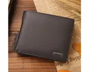 Mens Genuine Leather Wallet Cowhide Coin Purse Wallet Multiple Card Slots Black