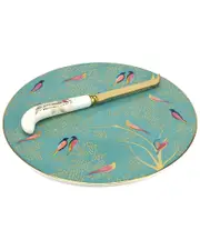 Sara Miller London For Portmeirion Chelsea Collection Cheese Plate With Knife
