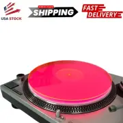 Acrylic Turntable Mat - 12" Acrylic Slipmat for Turntable - Lit Pink