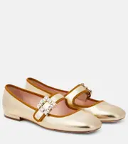 [Roger Vivier] Roger Vivier Très Vivier metallic leather ballet flats AU 9 gold