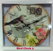 French Vintage Style, Wall Clocks with Bird and Floral design