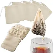 Taicols Cotton Cheesecloth Bags Straining, 10 Pcs Cold Brew Coffee Cheese Cloths Strainer Tea Filter Bags, Reusable and Breathable Natural Cotton Fine Mesh Filter Bags for Milk Coffee Tea Juice Filte