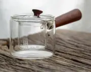 500ml Heat-Resistant Clear Glass Kyusu Teapot Wooden Handle Glass Tea Infuser
