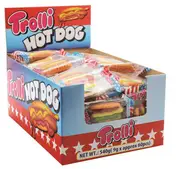 Trolli Gummi Sausage Hot Dog Candy Lollies Box for Kids 9g X 60 Hot Dogs