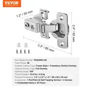 60 Pack Soft Close Cabinet Door Hinges Partial Overlay Framed Frameless