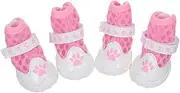 Happyyami 1set Dog Shoes Breathable Mesh Non Slip Boots for Summer Winter Puppy Shoes for Outdoor Walking Hiking and Hot Pavement Protection