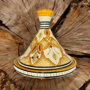 Moroccan TAJINE Dome Lid Terracotta TAGINE HandCrafted Painted 7 7/8”D Orange