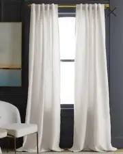 4 Panels-NWT! Quince European Linen Cream Light Filtering Curtains 48" x 84(B69)