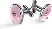 [Generic] Men's Cufflinks, Yoga Girl Sit and Raise Hands Cuff Links for Men, Classic Cufflinks Black for Suit Shirt Wedding Business Birthday Jewelry Gift