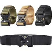 Mens Canvas Outdoor Tactical Belt Heavy Duty Army Waist Web Strap Waistband