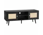 VEVOR Rattan TV Stand, Boho TV Cabinet for 55 inch TV, Mid Century Modern TV Stand,