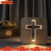 在飛比找蝦皮商城精選優惠-3d LED 燈小夜燈 USB 檯燈基督教十字架工藝品禮品家