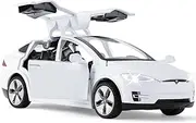 SASBSC Car Model X 1:32 Scale Toy Cars, Metal Die-Casting Model X Cars with Opened Doors, Pull Back Car Toys with Light and Sound for Boys Girls 3+ Year Old Kids Birthday Gift (White)