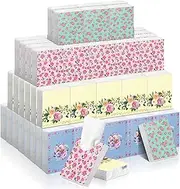 Faccito 50 Pack Floral Tissue Packs Flower Facial Tissues Tea Party Tissues Pocket Tissues Bulk Small Tissue Packs 3 Ply Disposable Travel Size Tissue for Purse Wallet Wedding Picnic Party Favors
