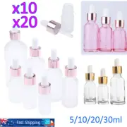 Glass Empty Essential Oil Dropper Bottles Tincture Serum Clear Eye Pipette Drop`