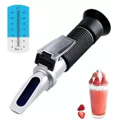 Brix Refractometer with ATC, Handheld Brix Meter Hydrometer 0-32% Portable Br...